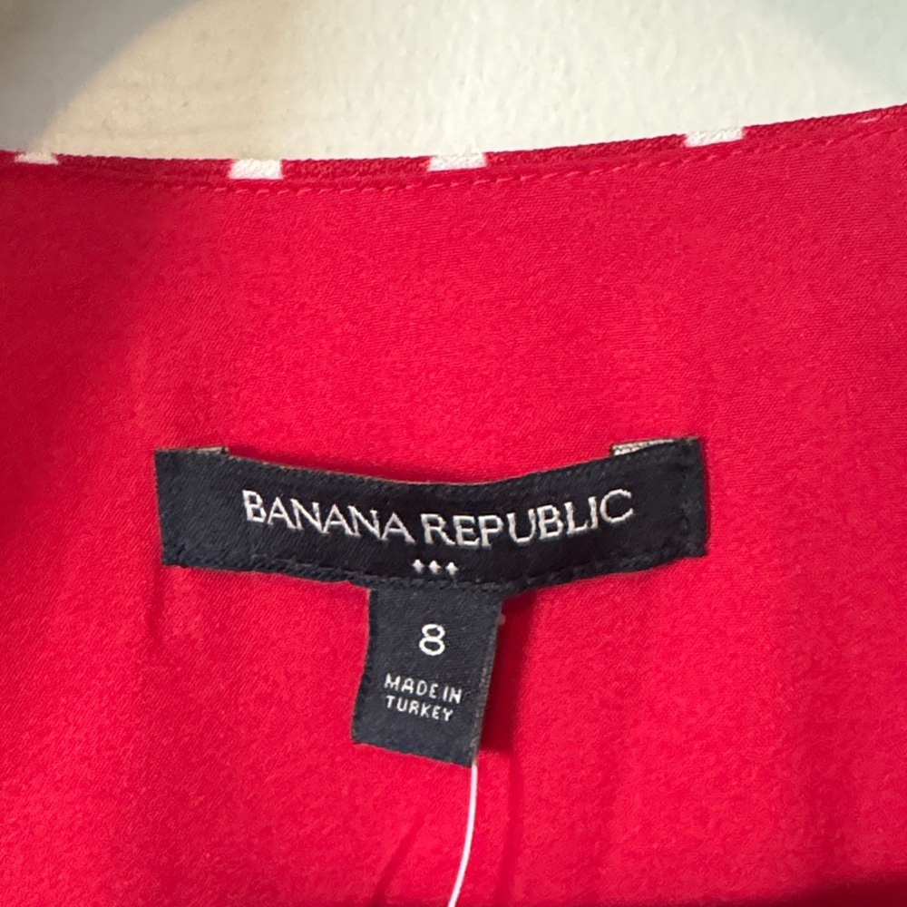Banana Republic Red Polka Dot Long Sleeve Wrap Dress - Picture 2 of 3